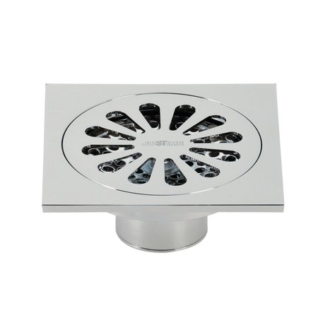 KINGSTON BRASS BSF4161C Watercourse Sunburst 4" Square Grid Shower Drain, Chrm BSF4161C